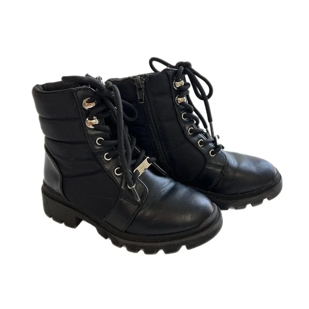 Mark Fisher Girls Combat Boots Size 11 Black Lace Up Lug Sole
